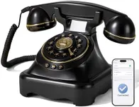 Bluetooth Landline Phone Retro Rotary Phone Supports Voice Assistant Smart Dialogue, Music Playback, Hands-Free Calling, USB Charging (Black)