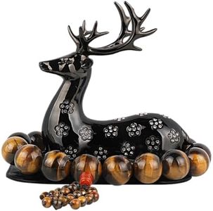 Jefuzh 一路平安鹿汽车摆件 Car Decoration Automotive Interior Decoration Accessories for Car Rearview Mirror and Dashboard,车载高档中控台座创意个性车内装饰品-JZHMZGCJZZSYXGS-67035
