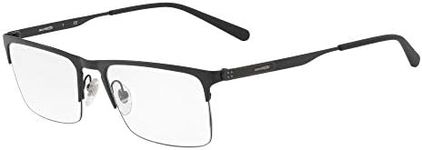 ARNETTE Men's An6118 Tail Metal Rectangular Prescription Eyeglass Frames, Matte Black/Demo Lens, 54 mm