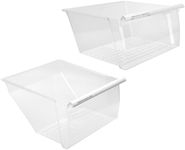 [2 PACK]UPGRADED 2188656 (Upper) Refrigerator Crisper Bin & 2188664 (Lower) Fridge Crisper Drawer Replacement Compatible with Kenmore Whirlpool Refrigerator Drawers Parts with Humidity Control