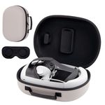 XINGFUDAO Hard travel Carrying Case for Meta Quest 3 VR Headset & Controller Carrying Case - Waterproof, Shockproof Bag with Custom Storage & Mesh Pocket (khaki)