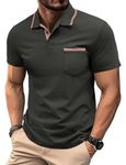 Linvich Grey Polo Shirts for Men Short Sleeve Classic Fit Golf Shirts Casual Summer Collared Cotton Polo T-Shirts