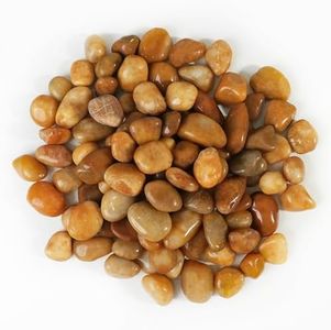 24 LBS River Rocks, StoneCreek, Decorative Garden Stones for Plant Landscaping, Polished Gravel Filler Pebbles for Home Decoration, Vases, Succulents, Flower Beds and Fish Tanks (Pale Yellow Pebbles)