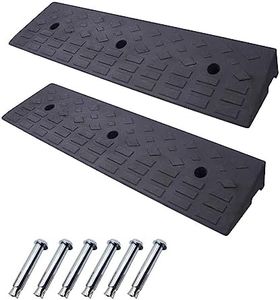 2 Pack 4'' Rise Rubber Curb Ramp Heavy Duty Loading Rubber Curb Ramps 22000lbs (10 Ton) Driveway Ramp Car Slope Ramp for Loading Dock Bike Vehicle Warehouse Sidewalk Wheelchair… (4" H)