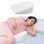 Frido Maternity Wedge Pillow | Memory Foam Pregnancy & Postpartum Support for Side Sleeping | Multi-Use Belly, Back, Leg Support for Pressure Relief | Cooling Bamboo Cover (Off White)