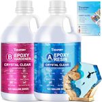 Teexpert Epoxy Resin Crystal Clear Kit 3.8L/1 Gallon High-Gloss Coating and Casting Resin, Self-Leveling Bubbles Free Resin and Hardener Kit for DIY Art, Jewelry, Table Top, Molds, Wood 1:1 Ratio