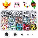 LotFancy 1100PCS Mixed Self-Adhesive Googly Wiggle Eyes for Craft Sticker Eyes, Assorted Sizes(6mm, 8mm, 10mm, 15mm, 20mm), Multicolors Googly Eyes for DIY, Art Crafts, Decorations, School Projects