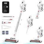 Syntecno Cordless Vacuum Cleaner Stick Vacuums - Electric Brooms Powerful Lightweight Vaccum Cleaners Upright Handheld Rechargeable Lithium-Ion Battery Wireless for Home Hardwood Floor Carpets Car