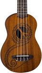 Luna Maluhia Peace Soprano Ukulele with Gig Bag, Satin Natural