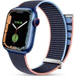 Mastten Sport Loop Straps Compatible with Apple Watch Strap 49mm 45mm 44mm 42mm, Breathable Nylon Men Women, Elastic Braided Replacement Band for iWatch Series 9/8/Ultra/SE/7/6/5/4/3/2/1, Navy Blue