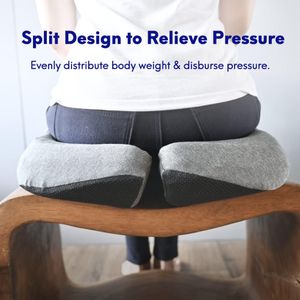 Cushion Lab Pressure Relief Seat Cushion – Memory Foam, Light Grey