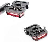 REDSHIFT ARCLIGHT PRO Clipless Bicycle Pedals compatible with SPD with Smart LED Lights, Auto On-Off, 36+ hr Battery, USB Rechargeable, Weatherproof Pedals with 9/16in Steel Spindle - Black