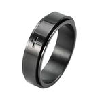 AmDxD Wedding Rings 6 mm, Stainless Steel Rings Cross Spinner, Black/Gold/Silver/Rose Gold Wedding Ring for Men, Engagement Rings for Men and Women, stainless steel, No cubic zirconia