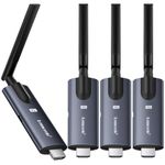 Wireless HDMI Transmitter and 3 Receivers,Support Wireless Receiving APP TuTuPlay 5G 656ft 1080P HD,for Streaming Video&Audio to HDTV/Projector/Tablet/Mobile (1TX and 3RX)