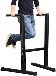 Yaheetech Dip Station Stand Chest Tricep Exercise Workout Station Pull-up Dipping Bars Black