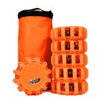 Kitgo [6 Pack LED Road Flares Flashlight Emergency Safety Warning Light Kit for Car Truck RV Vehicles Boat with Magnetic Base & Hook…