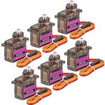 RGBZONE 6Pcs MG90S Geared Micro Servo Motor 9G, RC Servo Robot Motor 9G Servo for Helicopter Airplane Boat Smart Robot Car Controls