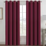 H.VERSAILTEX Thermal Insulated Blackout Ultra Soft Elegant Window Curtains for Bedroom,Christmas Deals Curtain Panels,Antique Grommet-52 inchW by 84 inchL-Burgundy Red