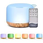 Essential Oil Diffuser 300ML Ultrasonic Aromatherapy Air Diffuser Humidifier with Remote, Adjustable Mist Mode, Waterless Auto Off & 7 LED Lights for Home (Wood Grain) AZULON