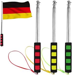 3 Piezas Astas Bandera Telescópicas, Extensible Mastil Bandera, Asta de Bandera Plegable de Acero Inoxidable para Guías Turísticos, Campamentos, Actividades al Aire Libre y Enseñanza de Profesores