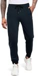 COOFANDY Mens Jogger Sweatpants Workout Athletic Sweatpants Casual Pants with Zipper Pockets Navy Blue