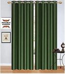 MAANJI HOMES Solid Plain Curtains for Long Door 9 Feet/Room Darkening Long Door Eyelet Curtain Panel Parda for Drawing Room, Living Room/Bedroom (Green, 9 Feet) - Pack of 2