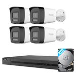 HiLook 3K Home Security Camera System 2 Way Audio, Camera Surveillance Exterieur with 4PCS 6MP Wired PoE IP Camera Outdoor, 8CH NVR with 2TB Hard Drive 24-7 Record, Human Vehicle Detection, IP67