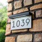 House Numbers Address Plaques For Houses Solar Powered, 6000K Daylight White LED Illuminated Address Sign For Outside, Waterproof, Light Up For Houses