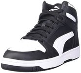 PUMA Men's Rebound Layup Sneaker, Black/White, 10.5