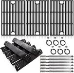 Adviace Grill Replacement Parts for Nexgrill 6 Burner 720-0896B, 720-0896, 720-0896E, 720-0896C, 730-0896, 17 Inches Cast Iron Grill Grates, Heat Plates Shields Tents, Burner Tubes and Grill Ignitors.