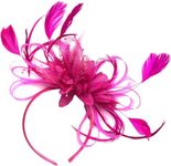 Caprilite Feather Hair Fascinator Headband Wedding and Royal Ascot Races Ladies, M, Fuchsia Hot Pink