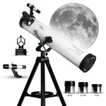 Pie Matrix Pegasus 76700 Newtonian Reflector Telescope with 235x Ultra HD Zoom,Fully Coated Glass Optics,Alt-Az Mount, Professional Telescopes to Explore Moon, Saturn Rings, Planets & Deep Sky Objects