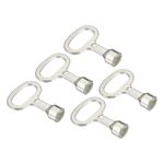 PATIKIL Triangle Socket Spanner Key, 5 Pack Electrical Cabinet Gas Water Meter Switch Key for 0.51"x0.39" Triangular Panel Lock, Silver