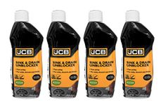 JCB - Heavy Duty Sink Unblocker - Drain Unblocker - Ready to Use Cleaning Products - 4 x 500ML Cleaning Bundle - Kitchen Sink, Bathroom Sink and Shower Drain Unblocker