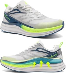 Men's Orthopedic Wide Diabetic Tennis Shoes:Arch Support Orthotic Sneakers for Foot Pain Relief, Neuropathy and Plantar Fasciitis, Ideal for Pronation Travel Athletic Shoes White Blue Size 9.5