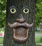 ALLADINBOX Tree Face Birdfeeder - Old Man with Glowing Eyes in Dark Outdoor Tree Hugger Sculpture - Whimsical Garden Decoration and Wild Birdfeeder Yard Art