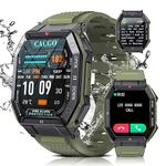 LIGE Military Smart Watch for Men with Bluetooth Dail Calls Speaker, 1.85'' HD Outdoor Tactical Watch with 24+ Sport Modes/Heart Rate/Blood Pressure, IP67 Waterproof Smartwatch for iOS Android