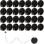 Retractable Tape Measure for Sewing 30 Pack Soft Fabric Tape Measure for Body Black Dual Sided Sewing Tape Measure for Tailor Cloth Knitting Craft Weight Loss Measurements （Black)