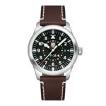 Luminox Leather P–38 Lightning Date|Gmt|Second Time Zone Analog Dial Color Black Men Watch - Xa.9521, Brown Band