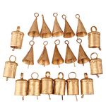 Set of 20 Christmas Bells for Decoration - Small Jingle Bells, Witch Bells, and Indian Tin Bells for Rustic Chimes and Christmas Tree Crafts