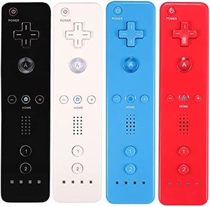 Yosikr Wii Controller 4 Pack, Wii Remote Controller with Silicone Case and Wrist Strap Compatible for Wii/Wii U Console - White+Black+Blue+Red