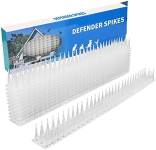 KKUYT Defender Spikes, 12 Pack Plastic Bird Spike, Outdoor Wall Cat & Pigeon Spikes, 17 Feet Security Fence Spikes Anti-Theft Climb Strips for Roof, Railing (Clear-12 PCS)…