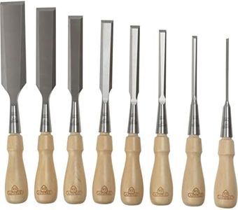 STANLEY 1-16-793 8 Piece Sweetheart Socket Chisel Set with Tool Roll , Silver/Tan Brown
