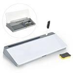 Desk Whiteboard with Storage, ZOET Dry Erase Desktop White Board with Organizer: Multi-Functional Desktop Solution for to do List, Memo, Notepad, Office Supplies, Keyboard Stand (Gray)