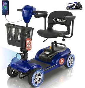 DECOMIL Portable Mobility Scooter for Seniors, Foldable Electric Powered, 300 LBS Capacity, Medical Travel for Adults, 4 Wheels, Lightweight (85 lbs) (Blue)