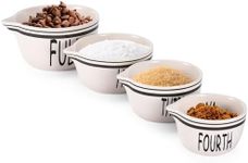 2LB Depot Ceramic Measuring Cups Set of 4 - Precise Cooking Measurements - Modern Design for Kitchen, Wet & Dry Ingredients - Dishwasher Safe - 4 Cups Sizes - 1 cup, 1/2 cup, 1/3 cup, 1/4 cup