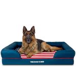 The Dog’s Bed Orthopaedic Dog Bed XL Blue/Red USA Flag with Centre Flag Waterproof Memory Foam Dog Bed