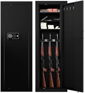 Xdeer Wall Gun Safe Between Studs for Biometric - Assembled Rifle Safe With 3 Removable Shelves, Large Hidden Safe for Home and Pistols, Fingerprint, Black