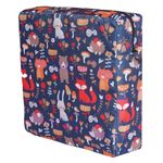 Washable Children Dining Chair Booster with Straps Kids Seating Cushion Removable Waterproof Cover Toddlers Mealtime Seating Pad High Chair Firm Support (Forest Animals)