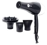 HNK Professional Hair dryer TURBO 2400 Watt Salon Ionic Blow dryer with Diffuser Nozzlem Fast drying Hair care & long cord for Home or Hairdressers